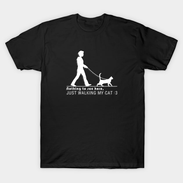 Just Walking my Cat T-Shirt by CCDesign